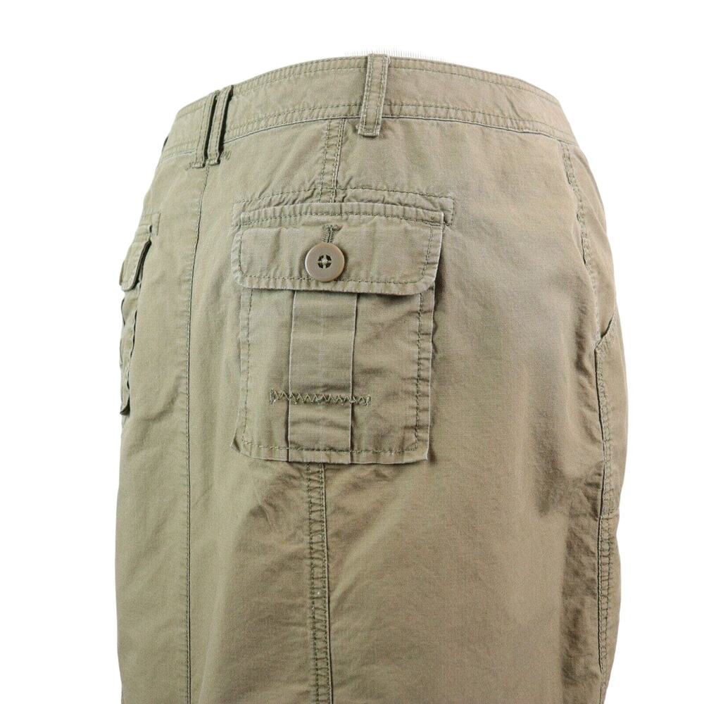 J Jill Size 14 Utility Pencil Skirt Cotton Cargo Pocket Khaki Green - Picture 5 of 9